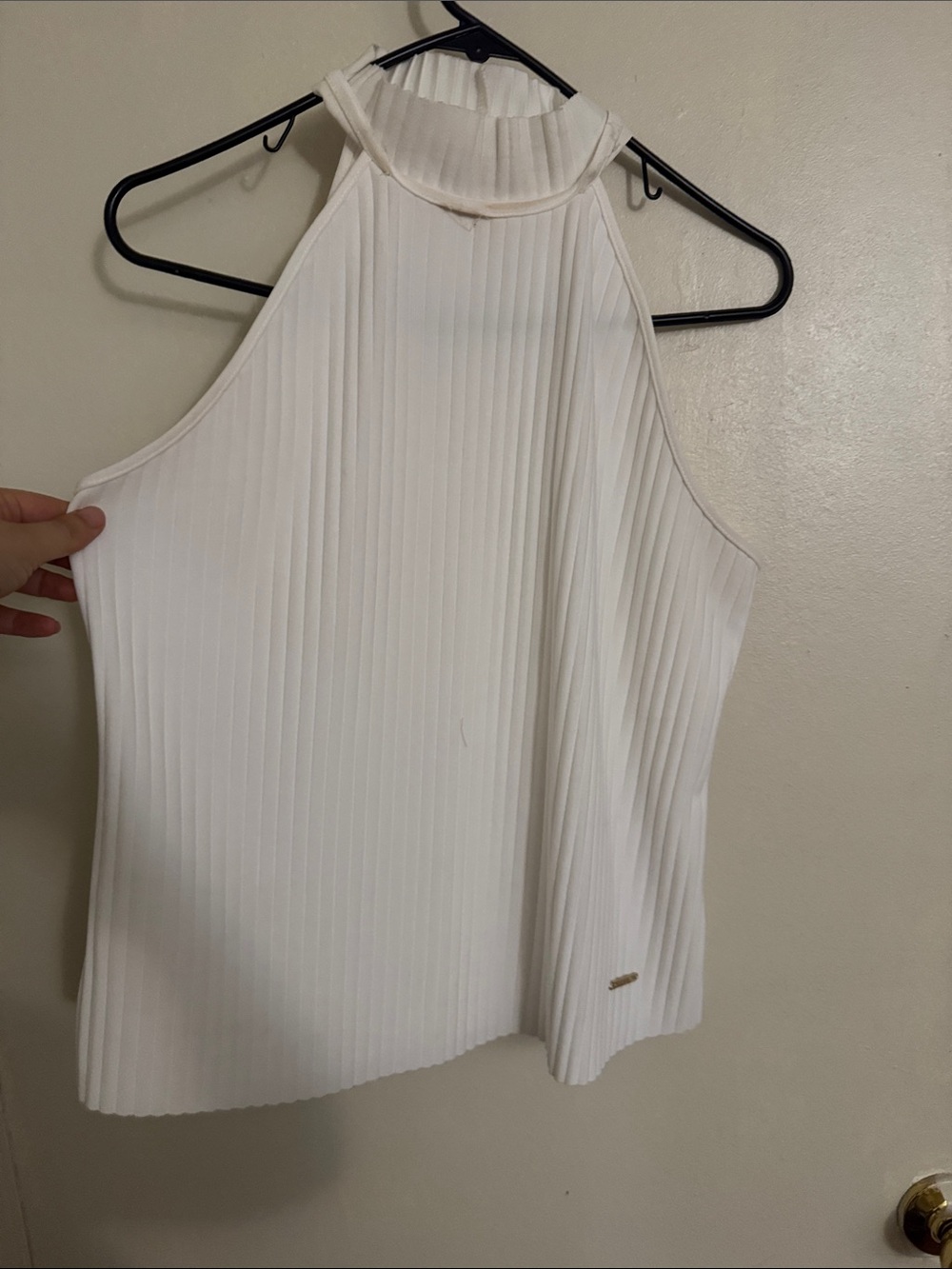 Marc New York White Ribbed Halter Camisole
